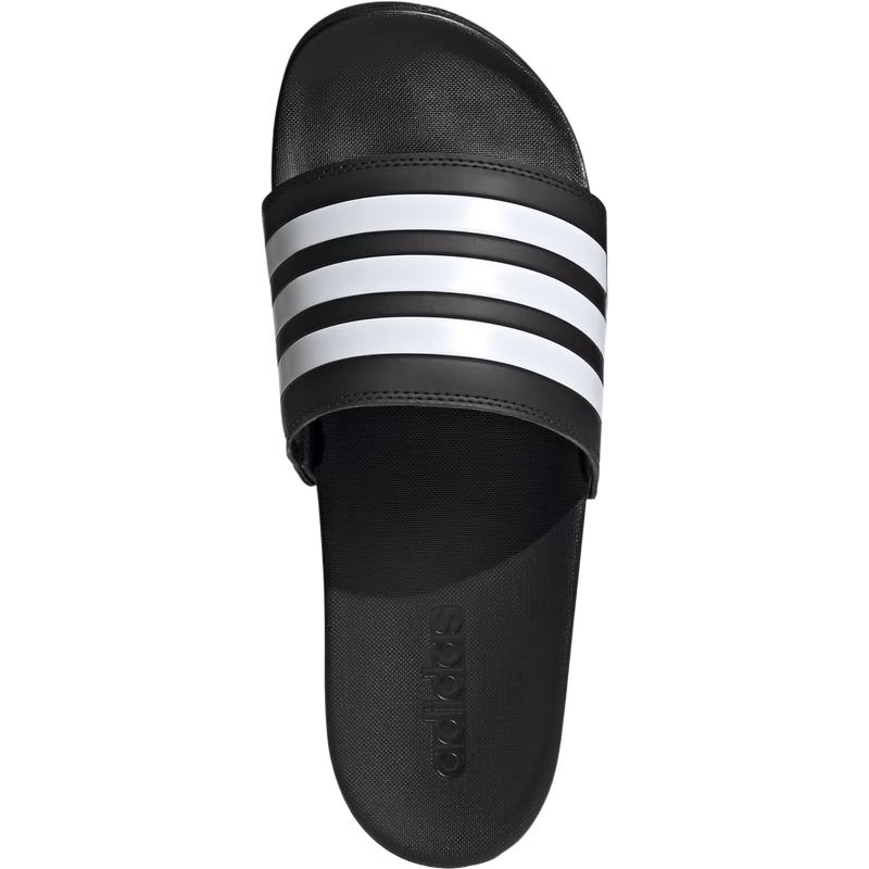 Men's Adilette Comfort, Adidas Men's Adilette Comfort in Black/White/Black top