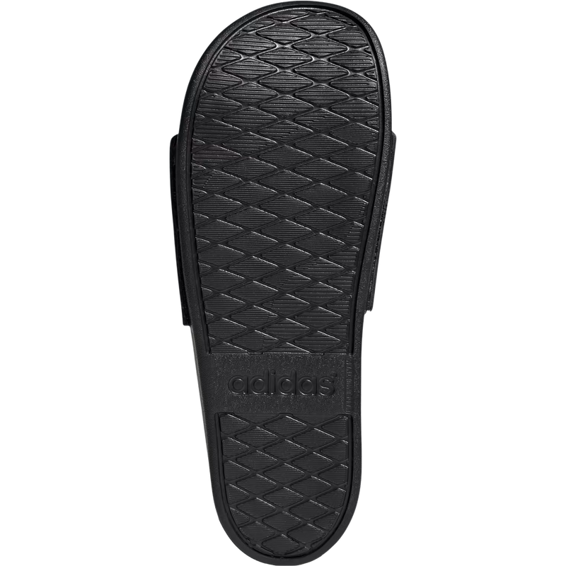 Men's Adilette Comfort, Adidas Men's Adilette Comfort in Black/White/Black bottom
