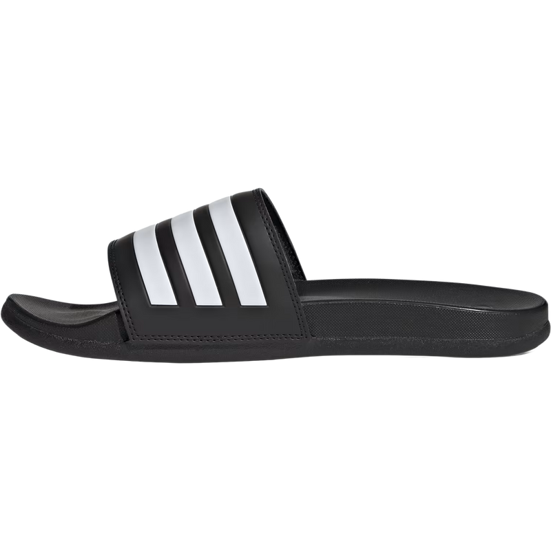 Men's Adilette Comfort, Adidas Men's Adilette Comfort in Black/White/Black inside right profile