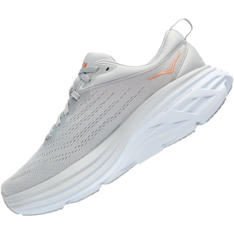 Women's Bondi 8 Wide, Hoka Women's Bondi 8 Wide HMLR-Harbor Mist/Lunar Rock inside right