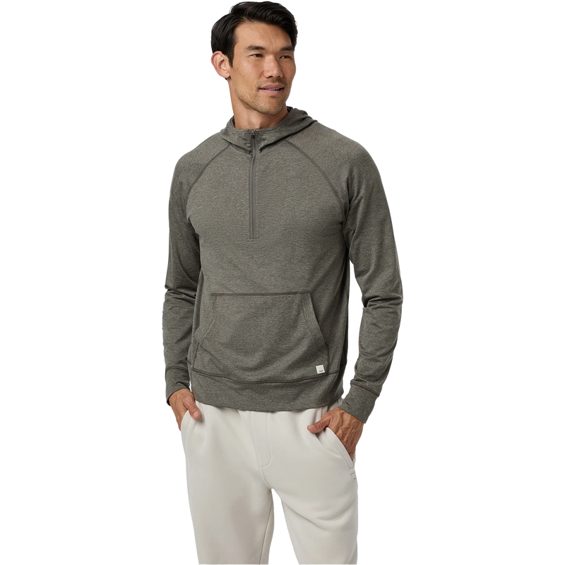 Men's Ponto Performance 1/2 Zip Hoodie, Vuori Men's Ponto Performance 1/2 Zip Hoodie HWG Warm Grey Heather 