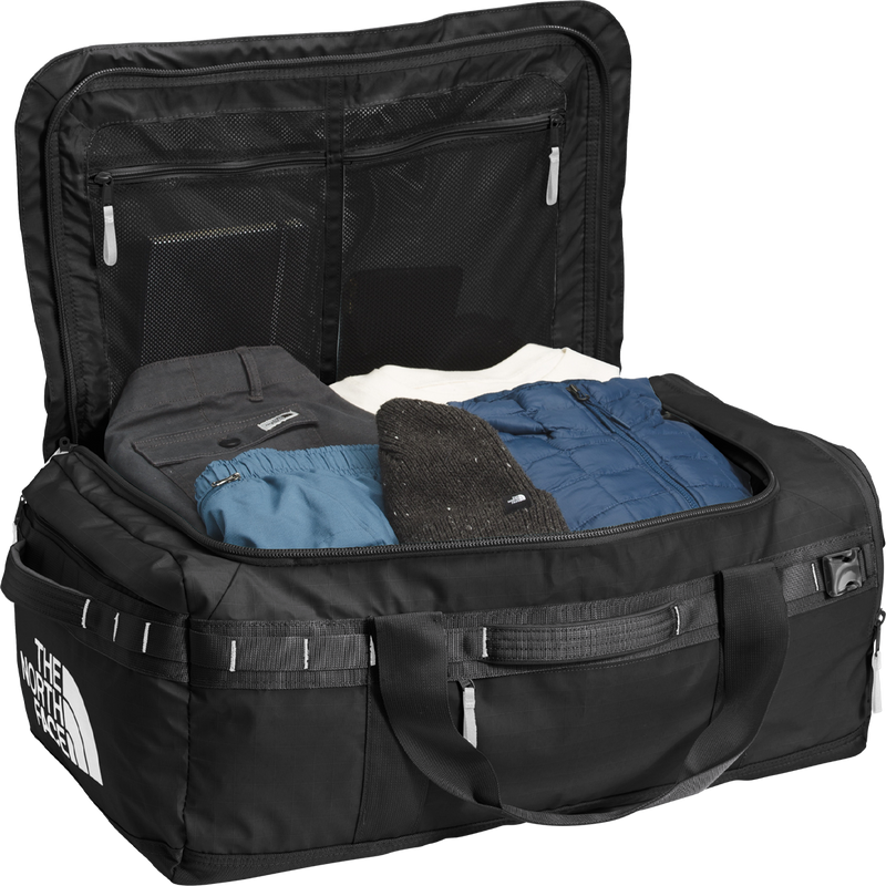 Base Camp Voyager Duffel 62L, The North Face Base Camp Voyager Duffel 62L open with gear