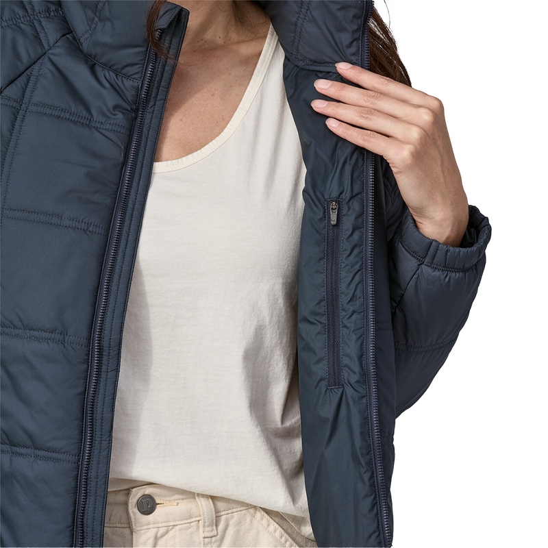 Women's Lost Canyon Jacket, Patagonia Women's Lost Canyon Jacket in Pitch Blue with Pitch Blue unzipped