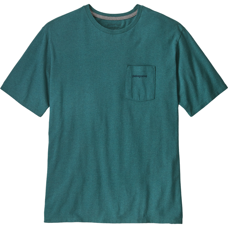 Men's Boardshort Logo Pocket Responsibili-Tee, Patagonia Men's Boardshort Logo Pocket Responsibili-Tee in WLDB-Wetland Blue front