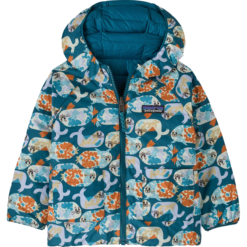 Youth Baby Reversible Down Sweater Hoody, Patagonia Youth Baby Reversible Down Sweater Hoody reversed to print