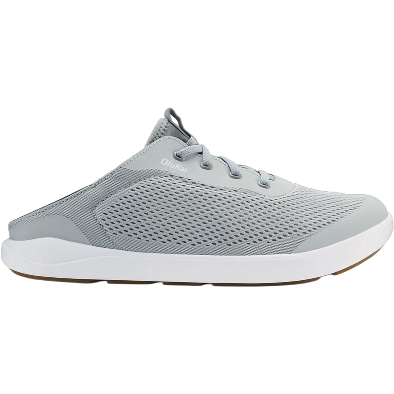 Men's Moku Pae, Olukai Men's Moku Pae in 2NAU-Cloud Grey/Ash right heel folded down