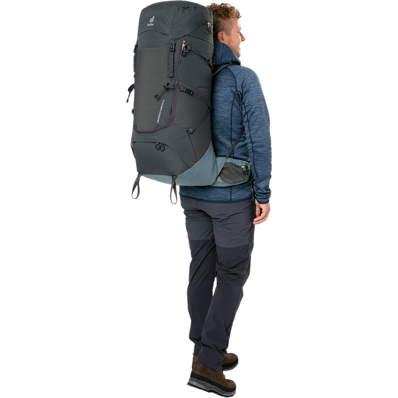 Aircontact Core 65+10, Deuter Aircontact Core 65+10 in Graphite-Shale on model back right
