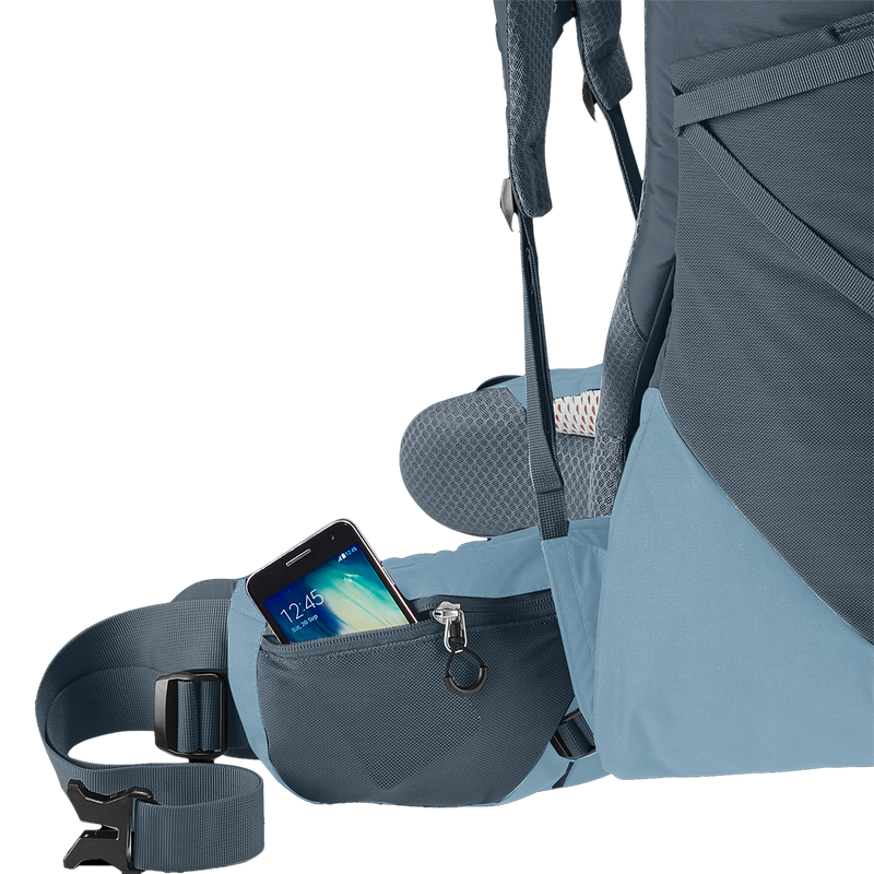 Aircontact Core 65+10, Deuter Aircontact Core 65+10 in Graphite-Shale hipbelt pocket