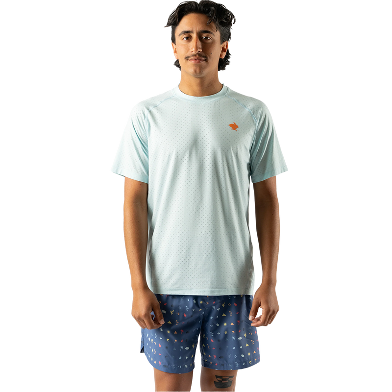 Men's EZ Tee Perf Ice Short Sleeve, Rabbit Men's EZ Tee Perf Ice Short Sleeve in Blue Glow