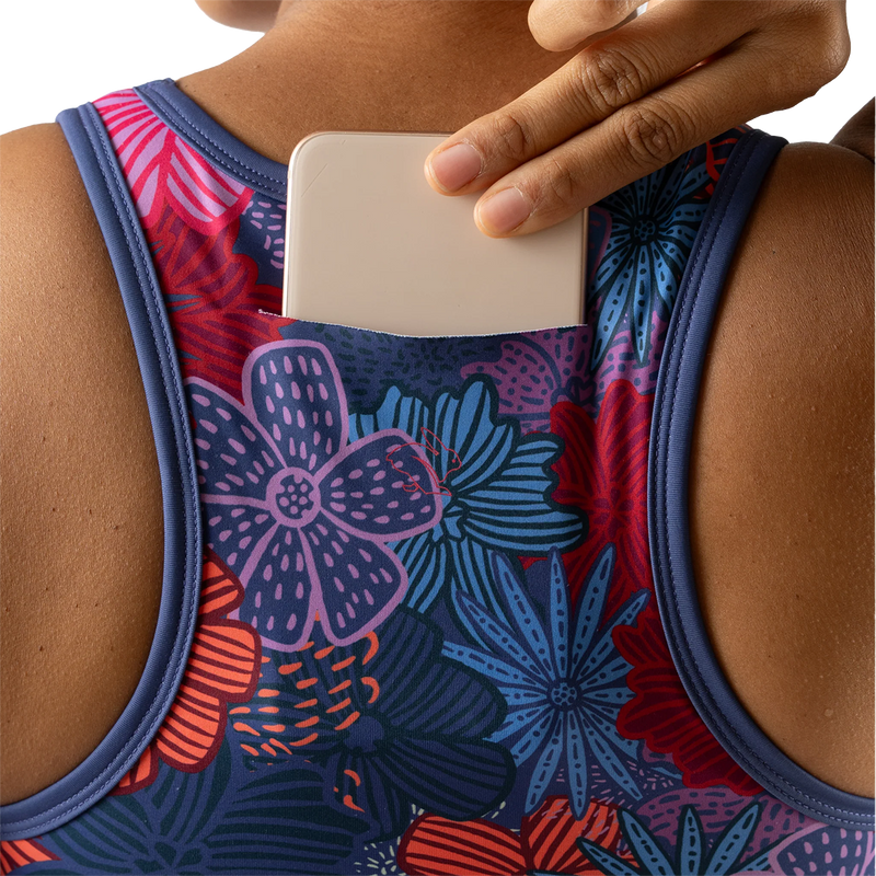 Women's UltiliBra-Vo, Rabbit Women's UltiliBra-Vo i 561 Skipper Blue Floral back phone pocket
