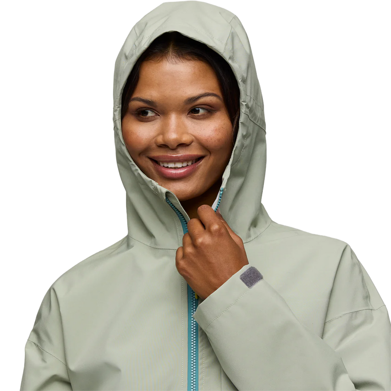 Women's Cielo Rain Jacket, Cotopaxi Women's Cielo Rain Jacket in BSHDW-Brush and Dew hood