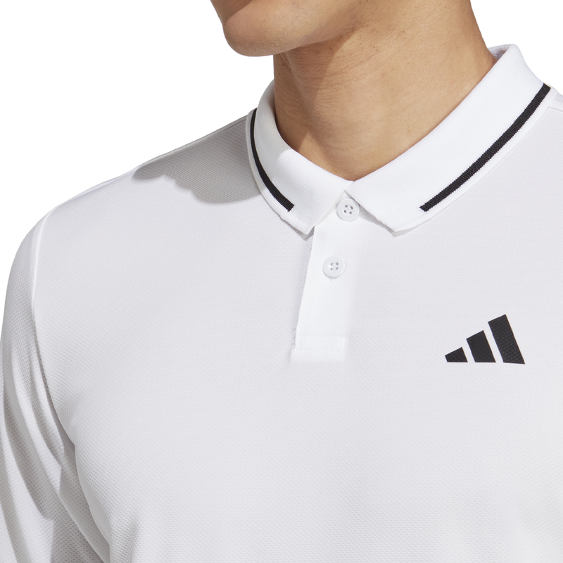 Men's Club Pique Polo, adidas Men's Club Pique Polo collar detail