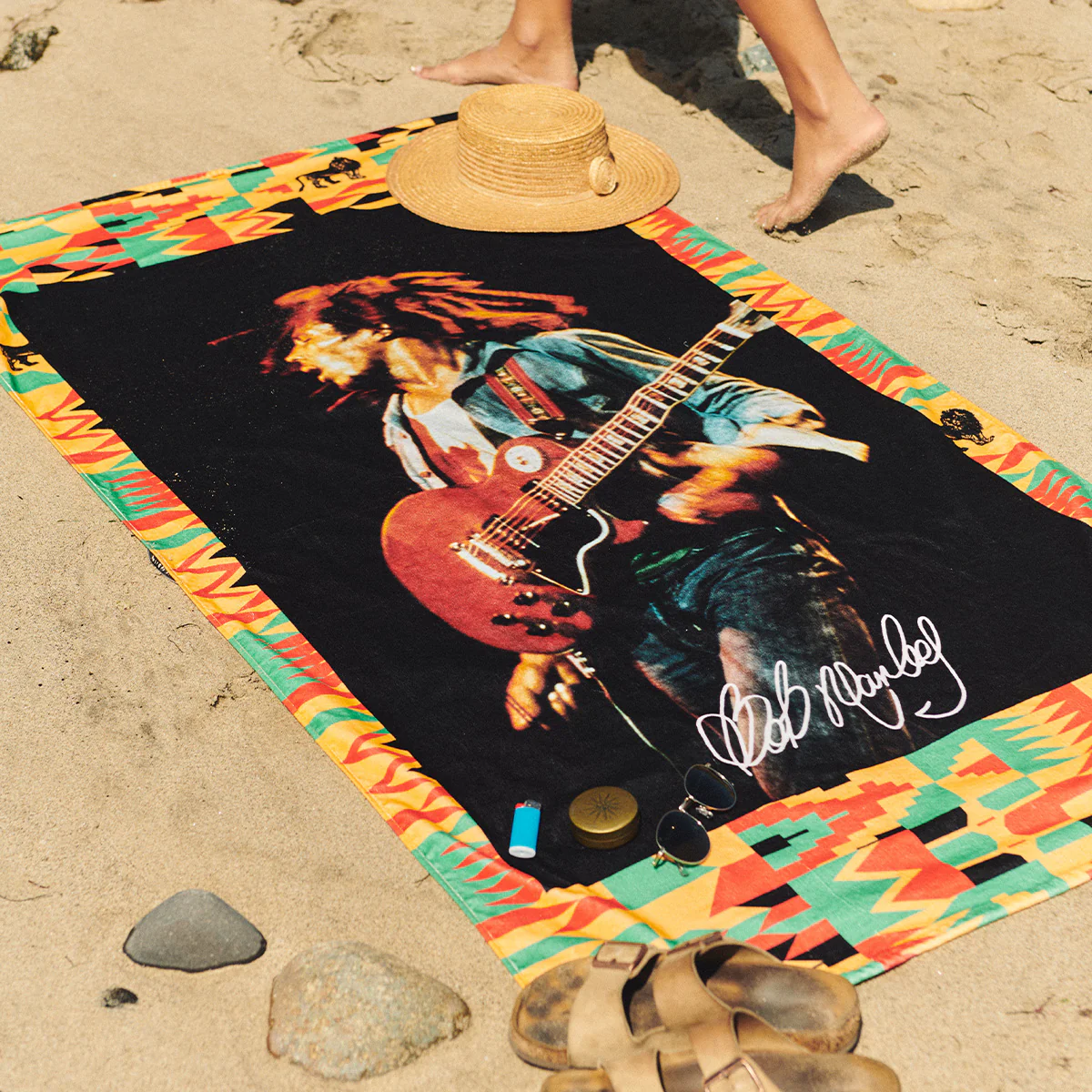 Bob Marley x Slowtide Trenchtown Beach Towel alternate view