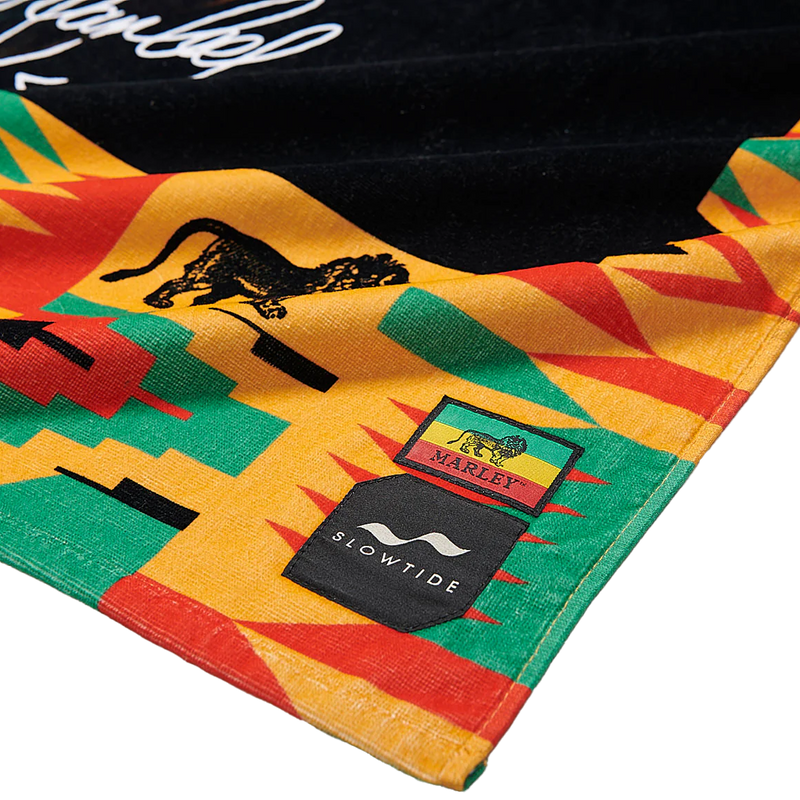 Bob Marley x Slowtide Trenchtown Beach Towel, Slowtide Beach Towel logo