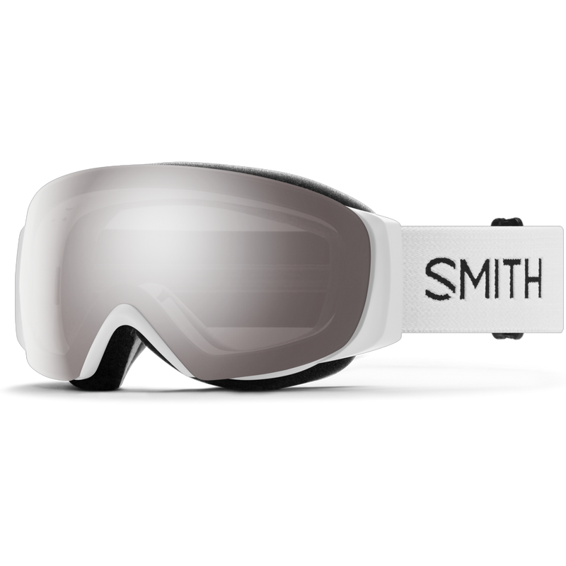 Smith Sport Optics I/O MAG S Low Bridge Fit White Chunky Knit + CP Sun Platinum Mirror and CP Low Light Lens front left