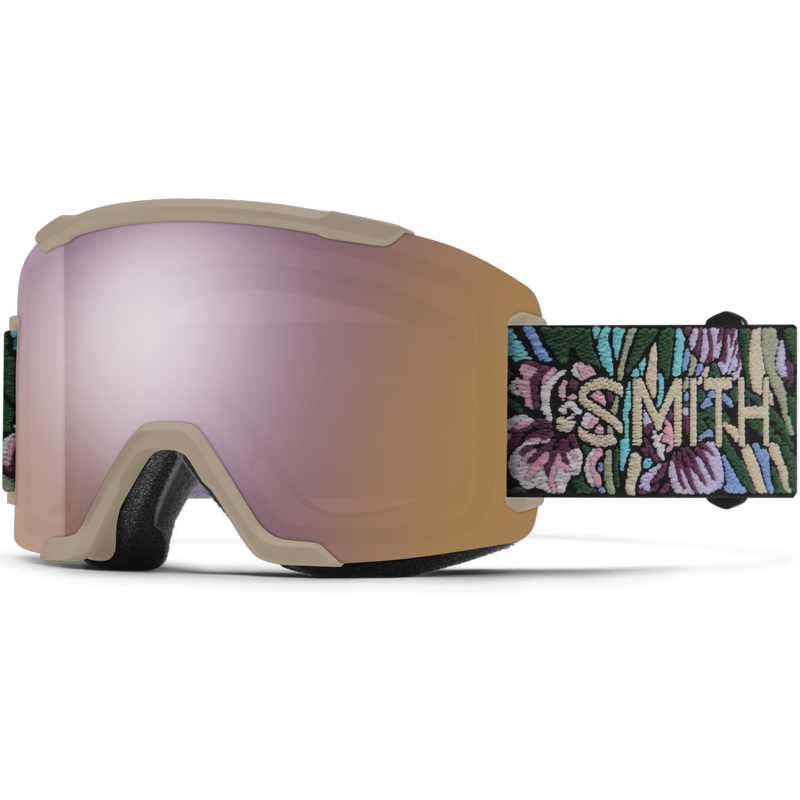 Smith Sport Optics Squad Low Bridge Fit + Bonus lens in Iris Pham AC + CP Everyday RoseGold and Low Light Lens front left