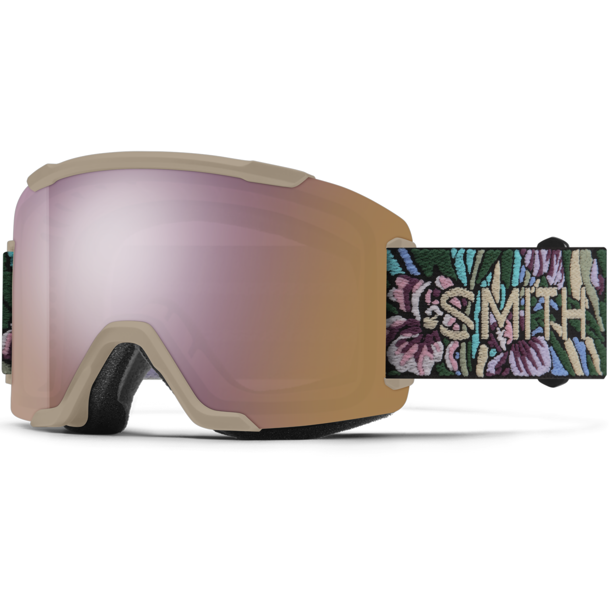 Smith Sport Optics Squad Low Bridge Fit + Bonus lens in Iris Pham AC + CP Everyday RoseGold and Low Light Lens front left