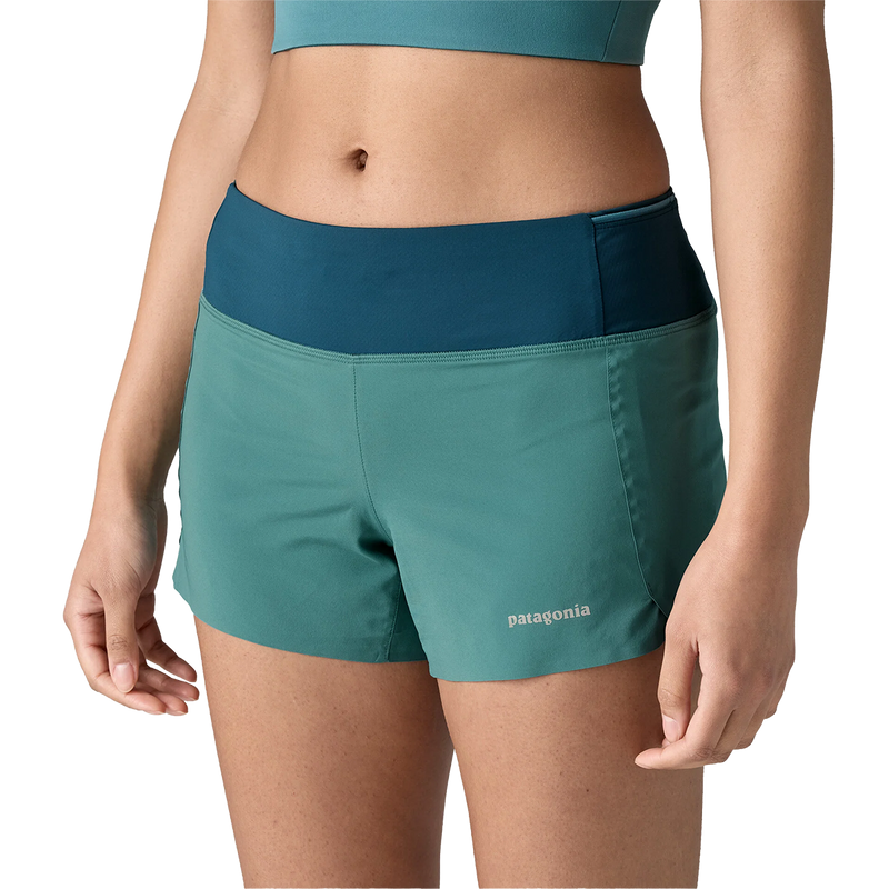 Women's Strider Pro 3.5" Short, Patagonia Women's Strider Pro 3.5" Short in WLDB Wetland Blue front left