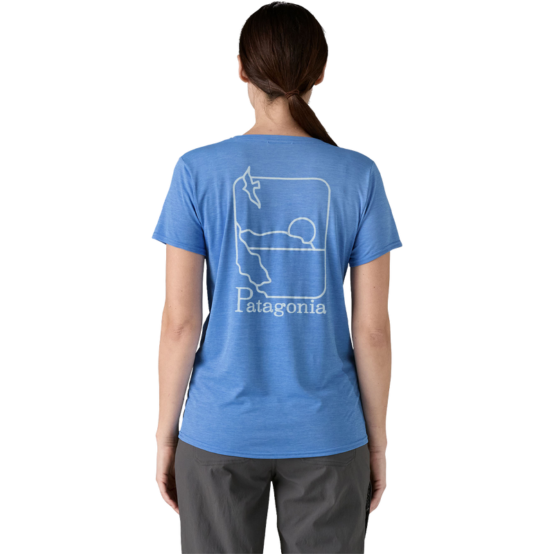 Women's Capilene Cool Daily Graphic Shirt - Waters, Patagonia Women's Capilene Cool Daily Graphic Shirt - Waters back on model