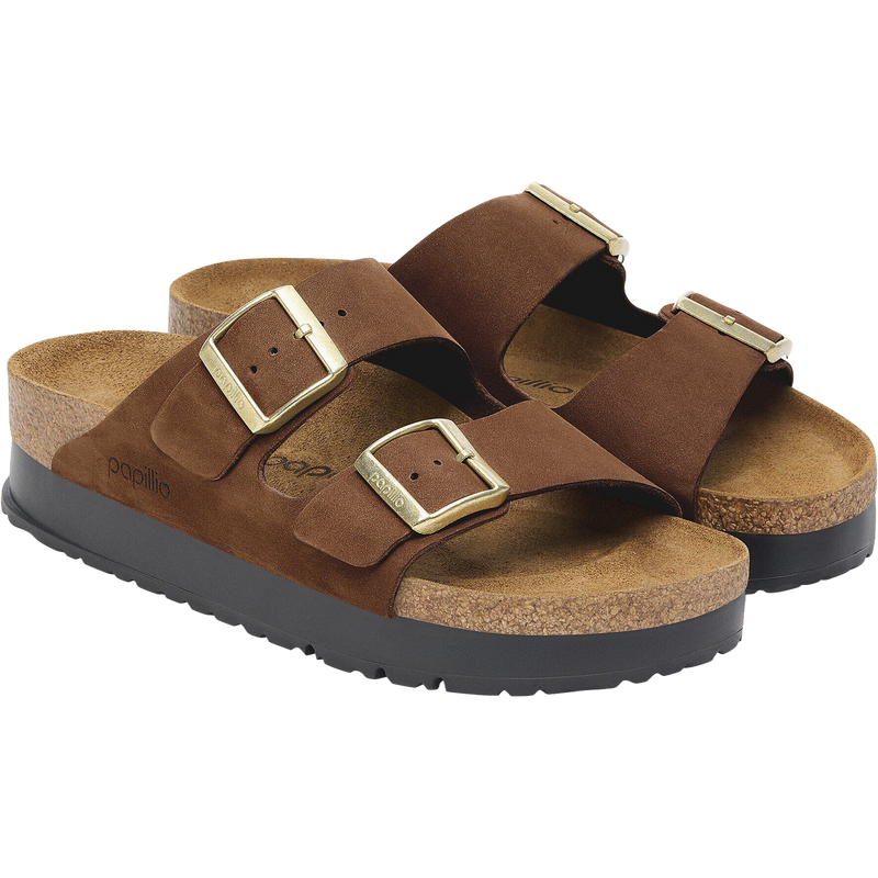Women's Arizona Platform, Birkenstock Women's Arizona Platform in Dark Tea pair front right