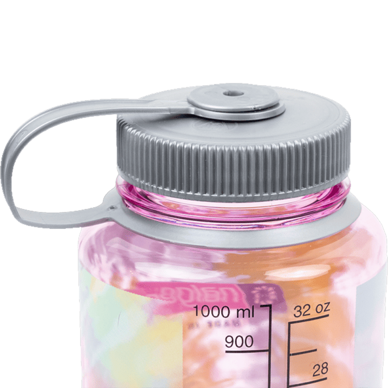 32 oz Wide Mouth Sustain Water Bottle - Tie Dye Print, Nalgene 32 oz Wide Mouth Sustain Water Bottle lid