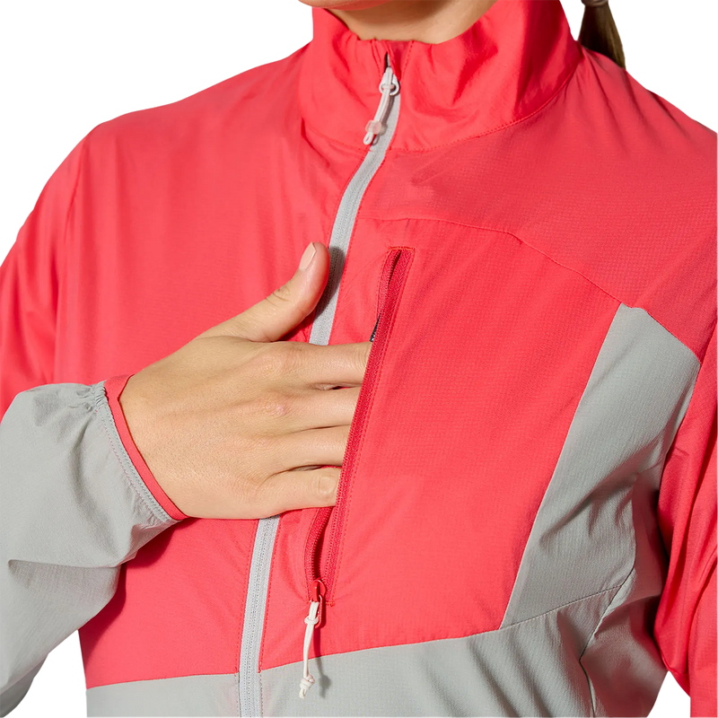 Women's Windveil Jacket, Rab Women's Windveil Jacket in Hibiscus Light Zinc front chest pocket