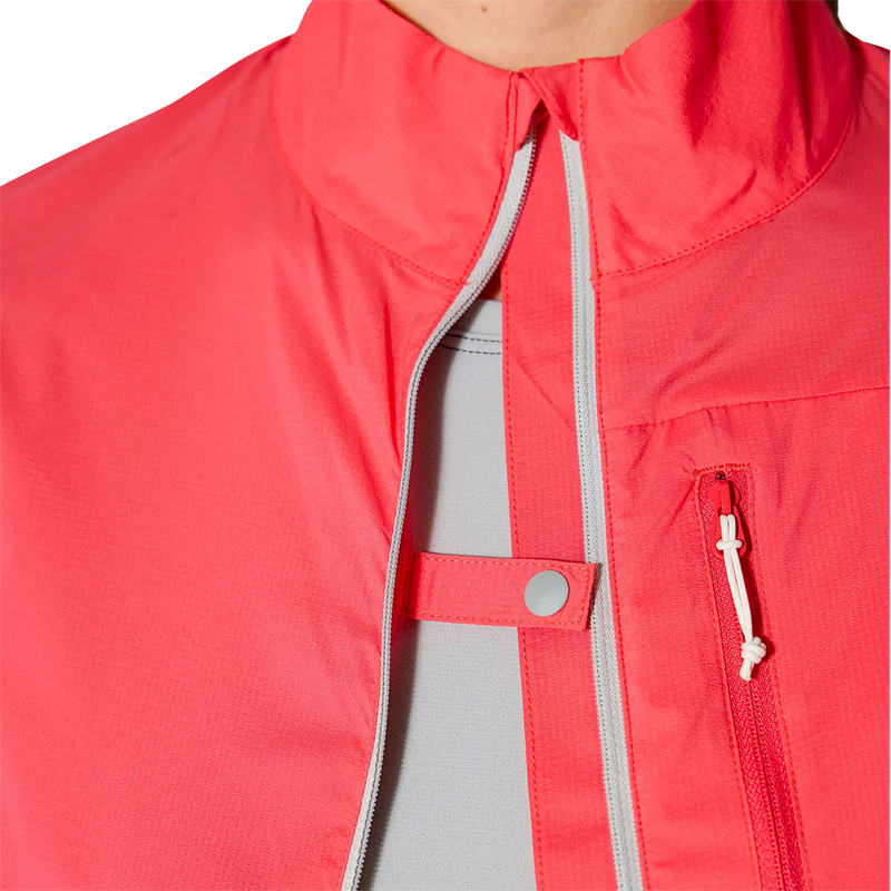Women's Windveil Jacket, Rab Women's Windveil Jacket in Hibiscus Light Zinc front zip and clasp