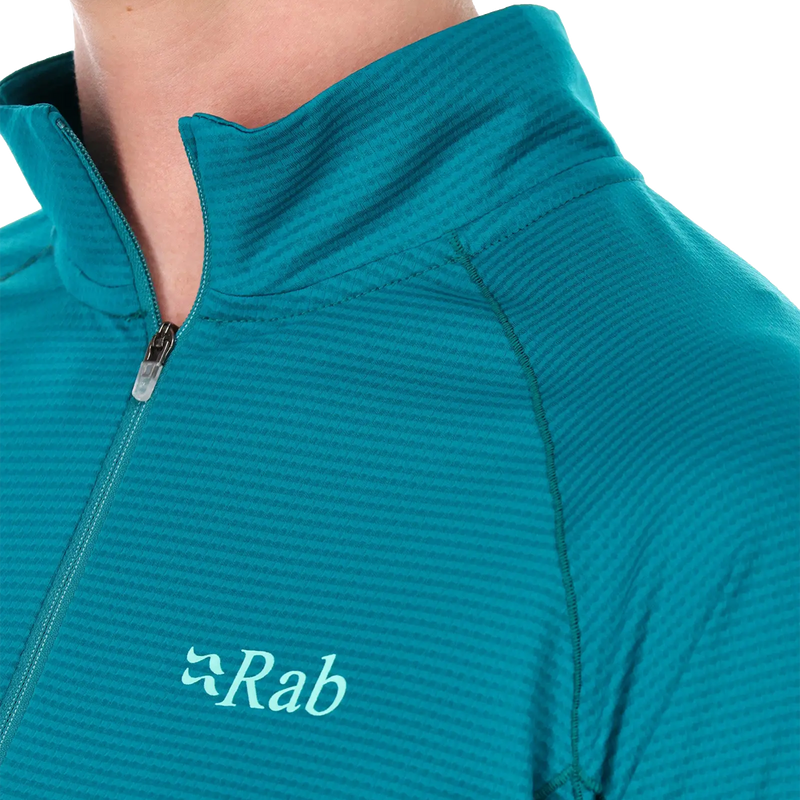 Women's Sonic Long Sleeve Zip, Rab Women's Sonic Long Sleeve Zip collar