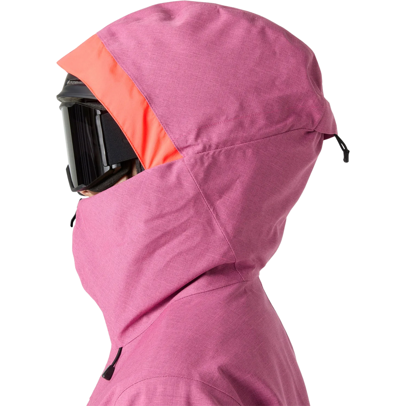 Helly Hansen Women's Powderqueen 3.0 Jacket in Hot Pink hood detail