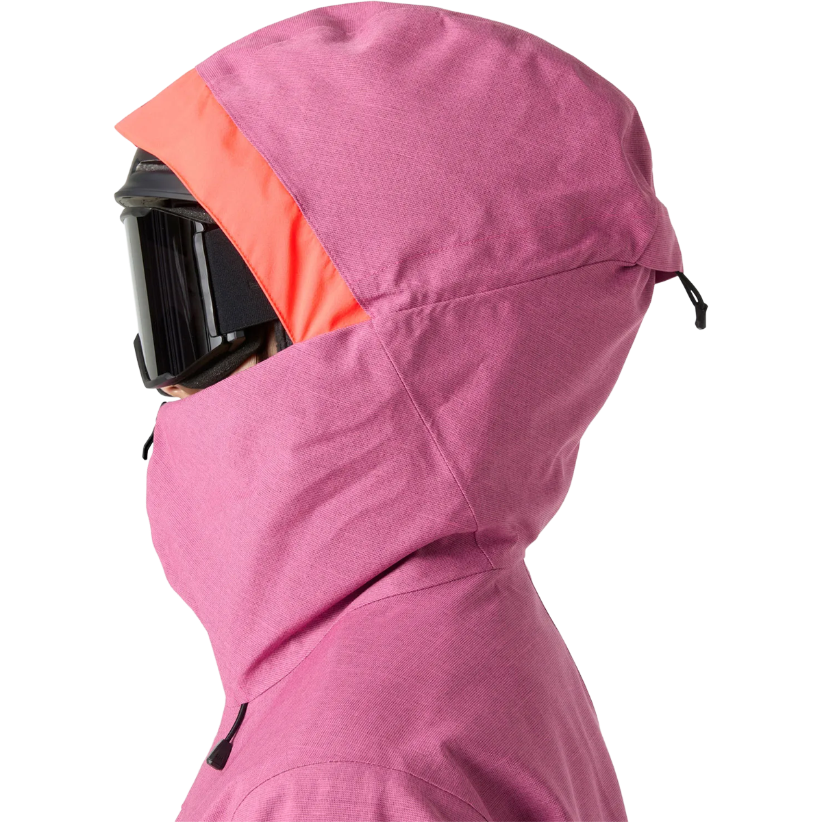 Helly Hansen Women's Powderqueen 3.0 Jacket in Hot Pink hood detail