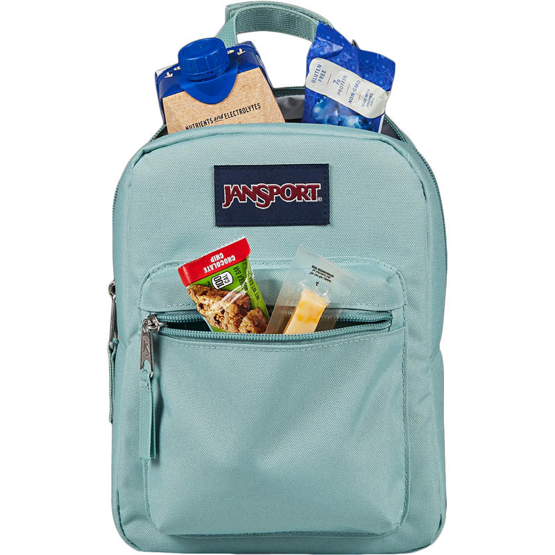 Big Break Lunch Bag, Jansport Big Break in LA8-Faded Sage front loaded with stuff