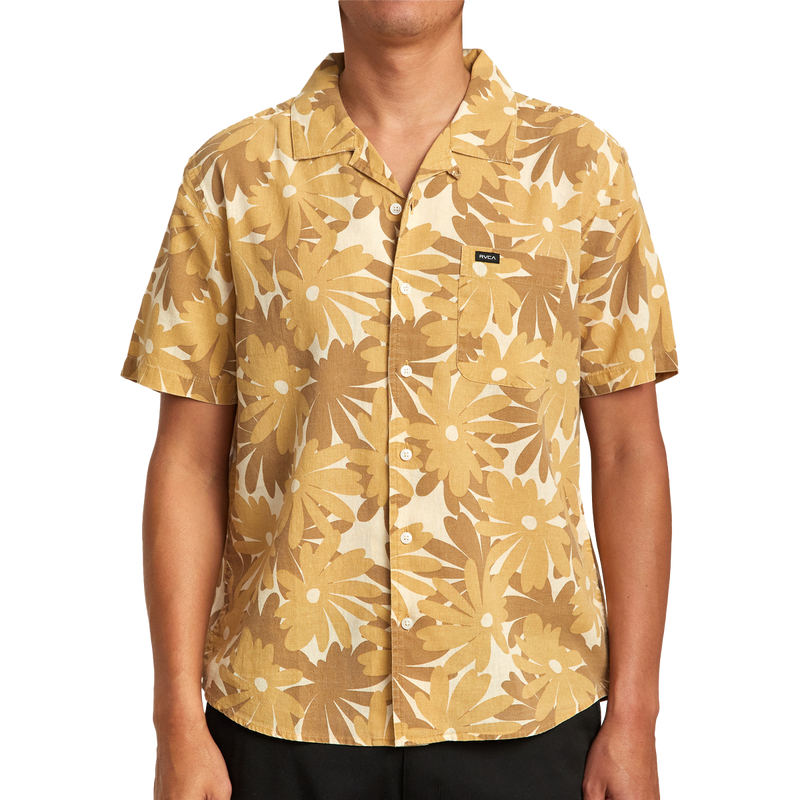 Men's Pop Floral Short Sleeve Shirt, RVCA Men's Pop Floral Short Sleeve Shirt front
