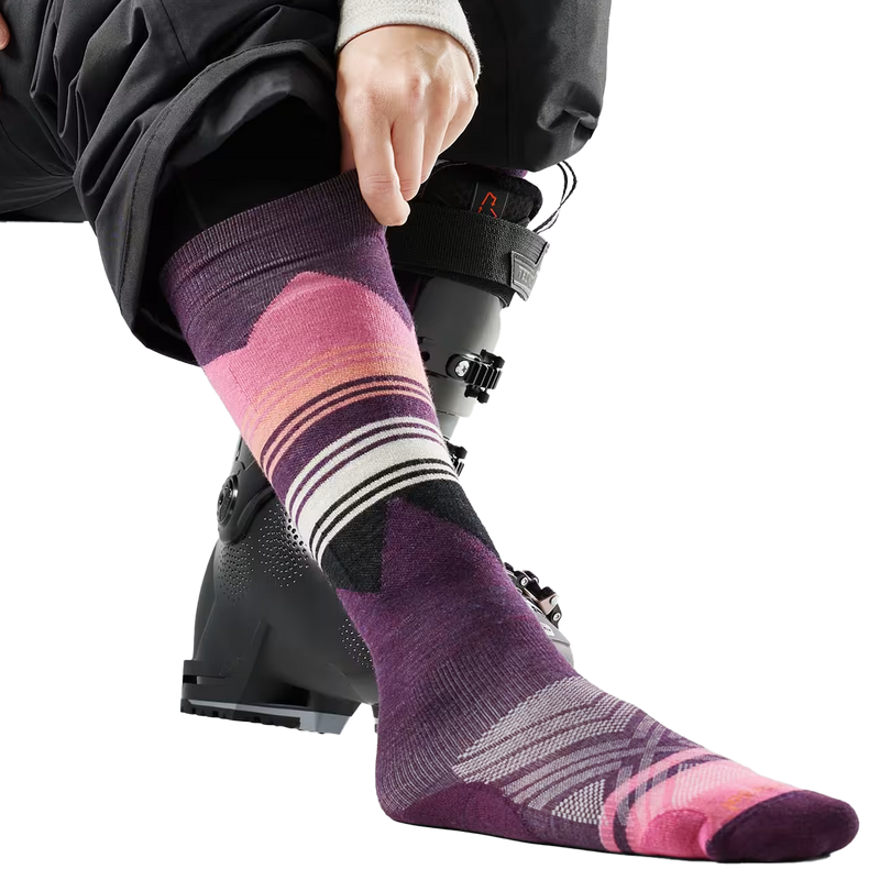 Women's Ski Targeted Cushion Pattern OTC Socks, Smartwool Women's Ski Targeted Cushion Pattern OTC Socks on model