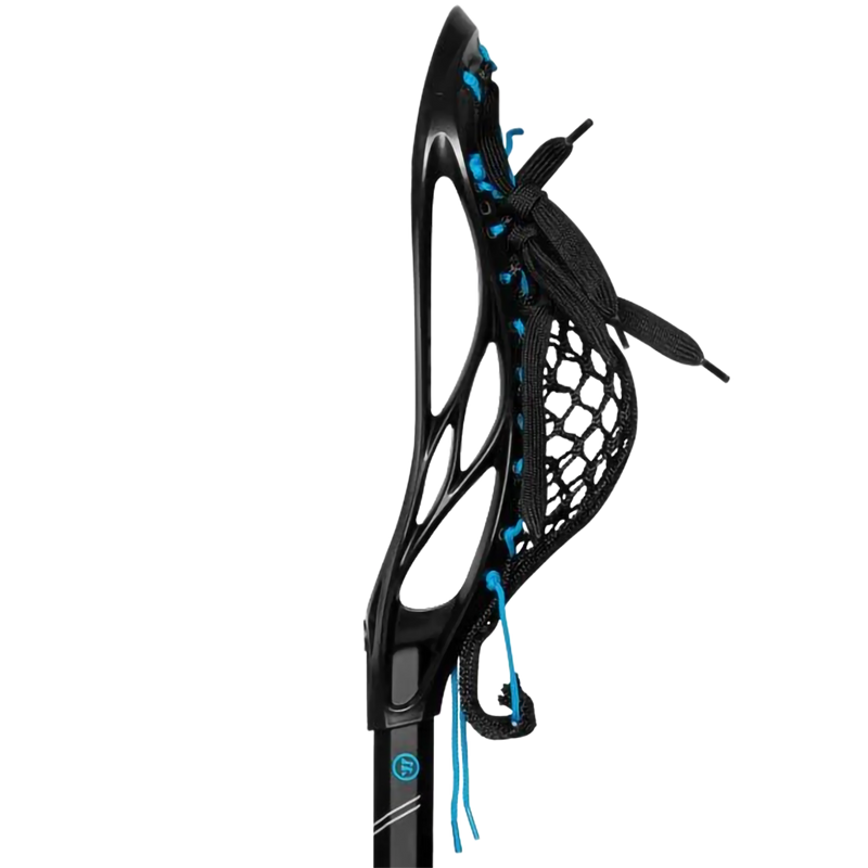 Youth Evo Next Complete Stick, Warrior Men's Evo Next 2023 Complete Stick Size Attack in BK Black head side view