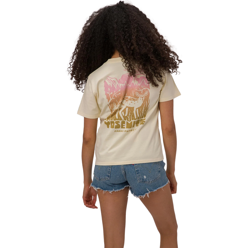 Women's Yosemite Fawns Boxy Tee, Parks Project Women's Yosemite Fawns Boxy Tee back on model