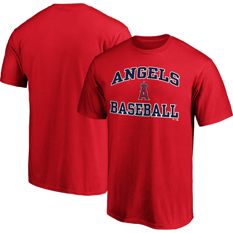 Men's Angels Cotton Heart and Soul Short Sleeve, Fanatics Men's Angels Cotton Heart and Soul Short Sleeve front and back