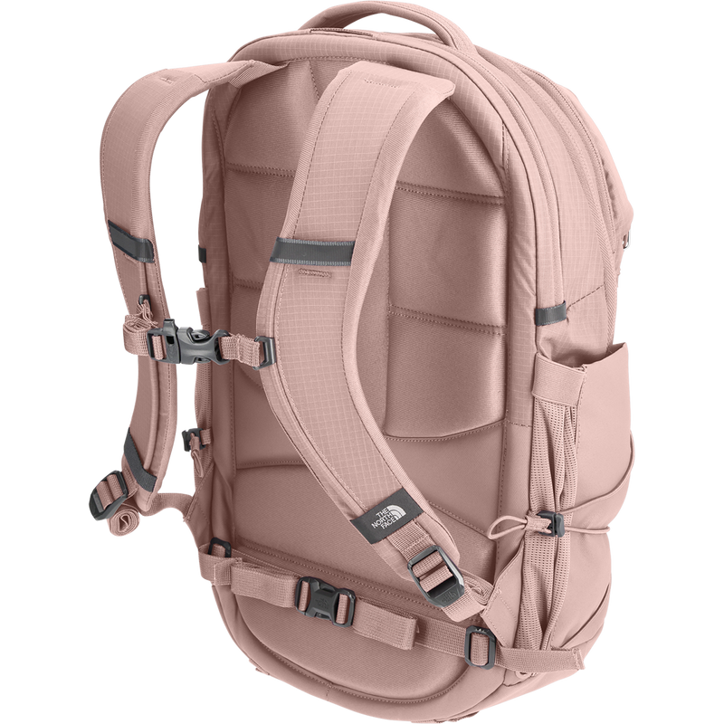 Women's Borealis Luxe, The North Face Women's Borealis Luxe in BHI Pink Moss Silver Metallic shoulder straps