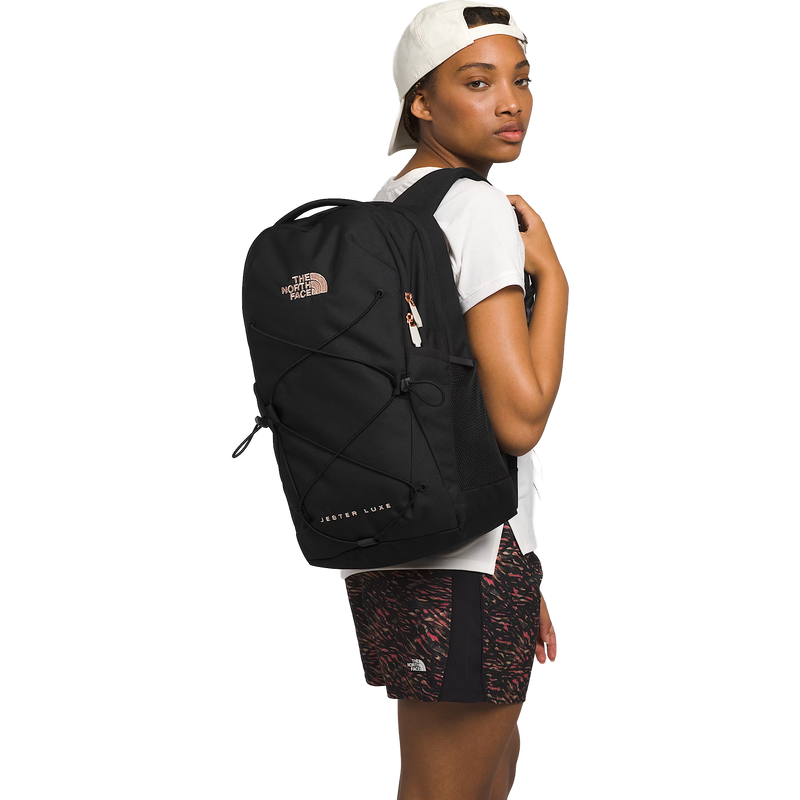 jester luxe north face backpack The Bags | Nwt The North Face Women's Calcite Sand/Silver Metallic 27l | Color: Pink | Size: Os Designed with a women specific FlexVent suspension system certified by the American Chiropractic Association The North Face Jester Luxe