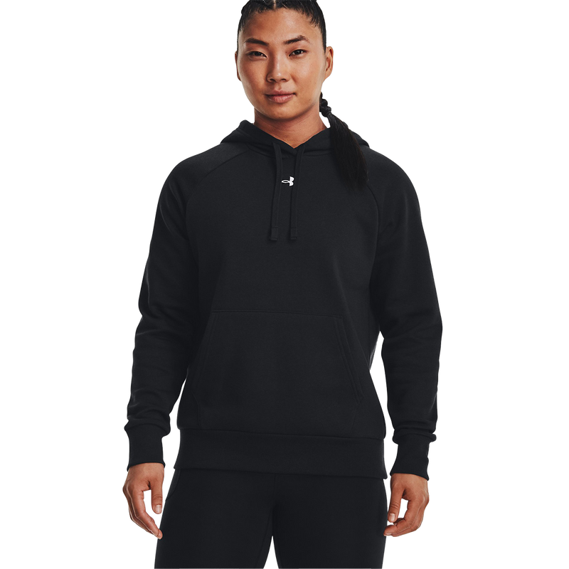 Women's Rival Fleece Hoodie, Under Armour Women's Rival Fleece Hoodie in 001-Black front