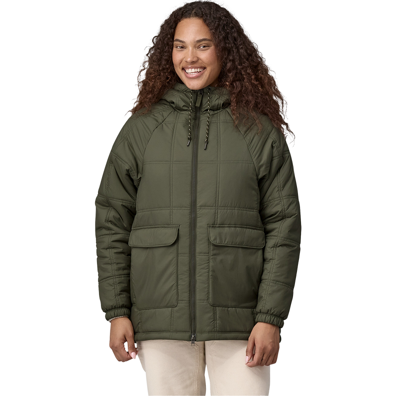 Women's Lost Canyon Hoodie, Patagonia Women's Lost Canyon Hoodie in Pine Green front