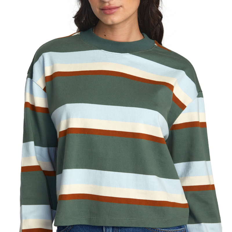 Women's Kinney Long Sleeve T-Shirt, RVCA Women's Kinney Long Sleeve T-Shirt stripes