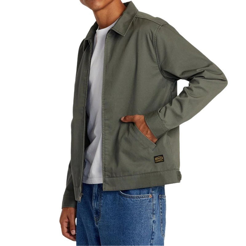 Day Shift Jacket, RVCA Day Shift Jacket in OLV Olive unzipped