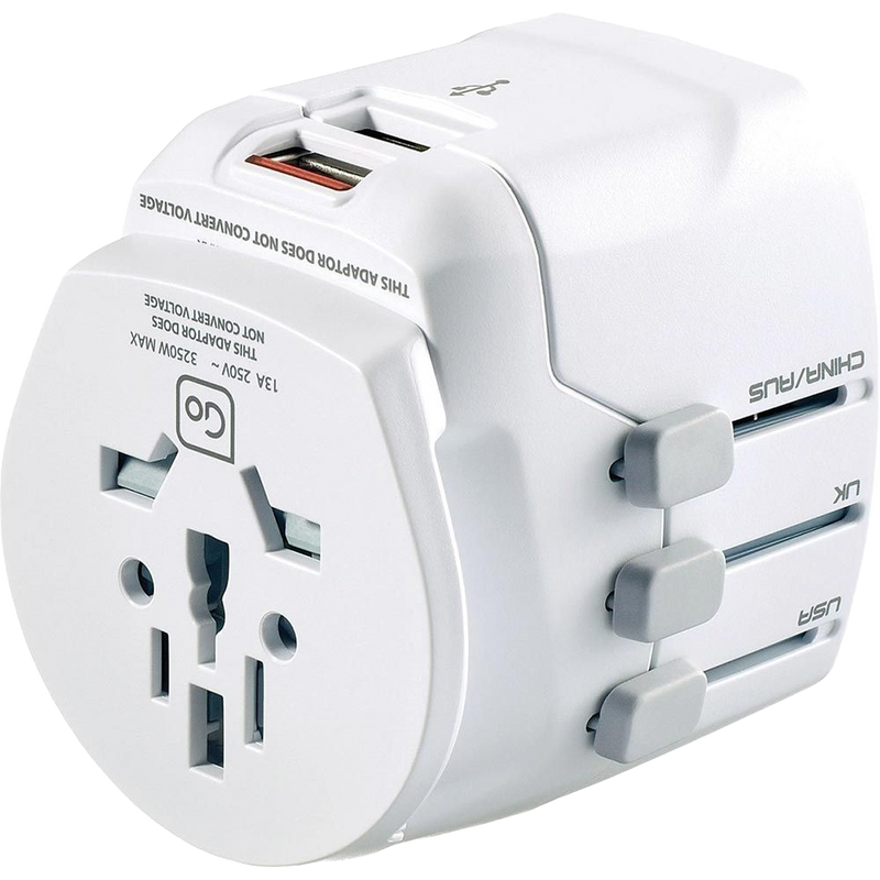 Worldwide Grounded Adaptor USB, Go Travel Worldwide Grounded Adaptor USB bottom usb