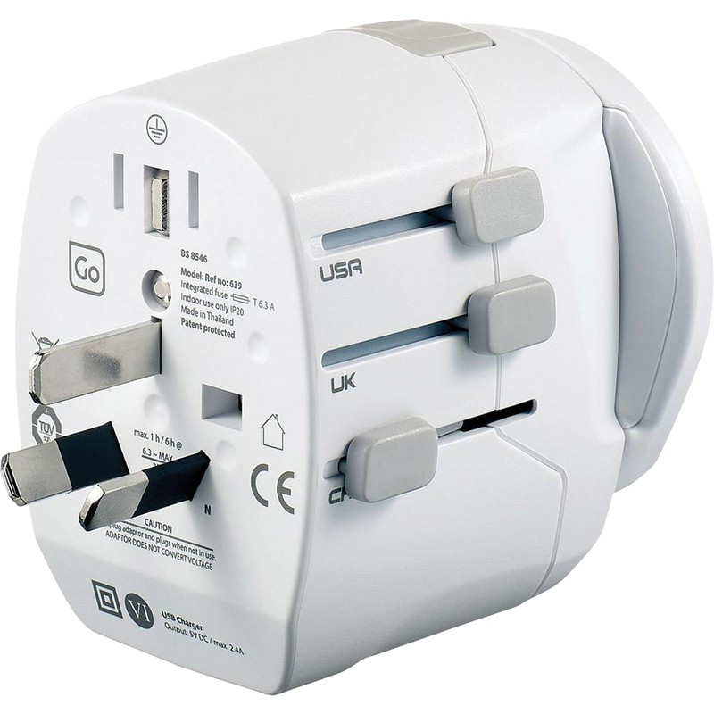 Worldwide Grounded Adaptor USB, Go Travel Worldwide Grounded Adaptor USB China/AUS