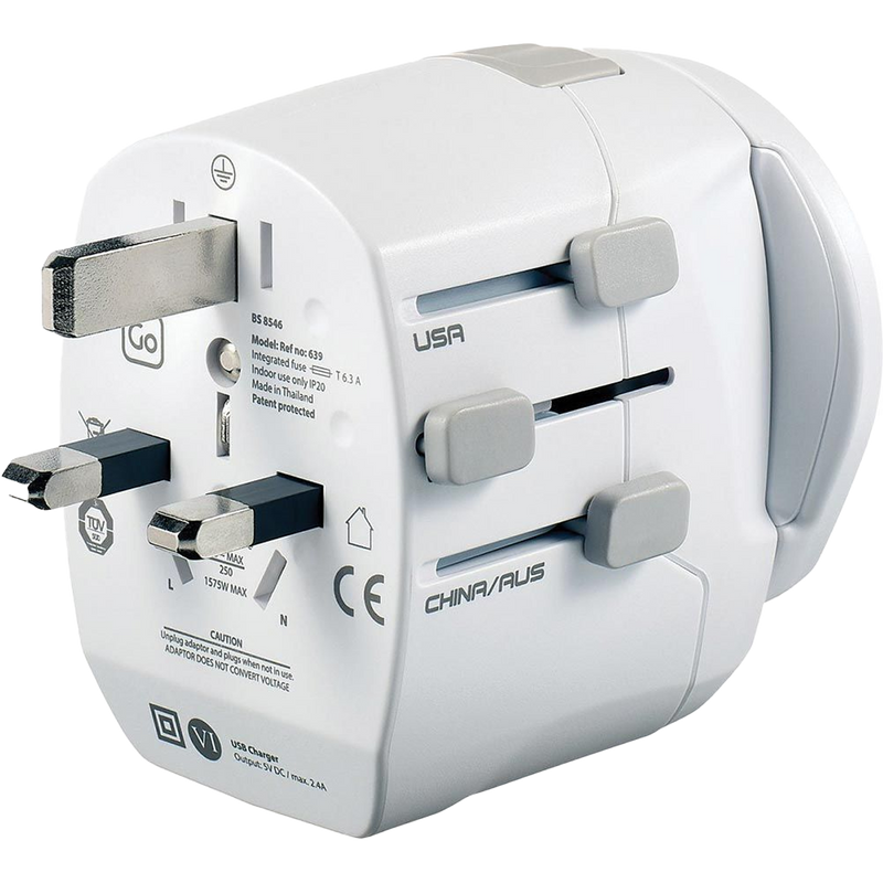 Worldwide Grounded Adaptor USB, Go Travel Worldwide Grounded Adaptor USB UK