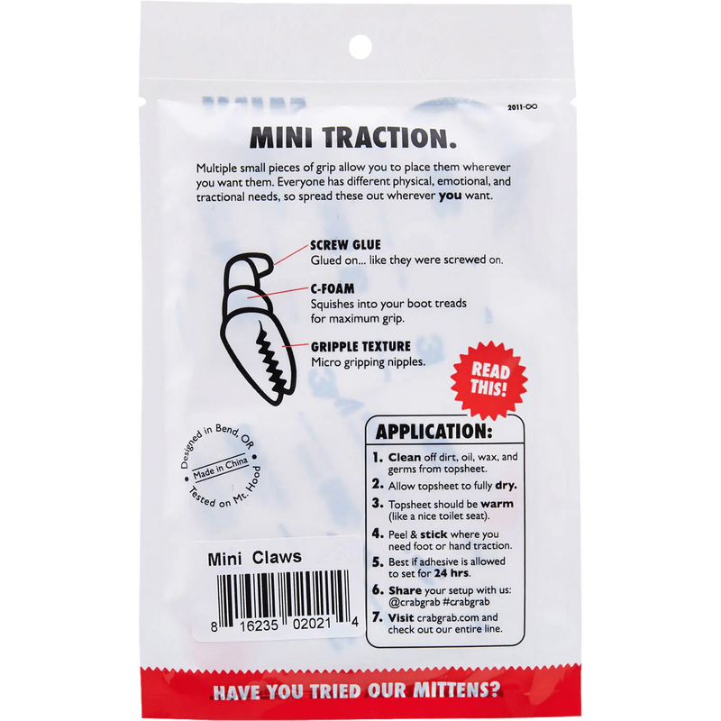 Mini Claws, Crab Grab Mini Claws back of package