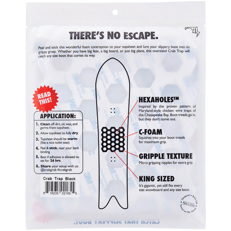 Crab Trap, Crab Grab Crab Trap back of package
