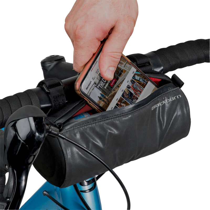 Grid Handlebar Bag, Blackburn Grid Handlebar Bag in Black on bike