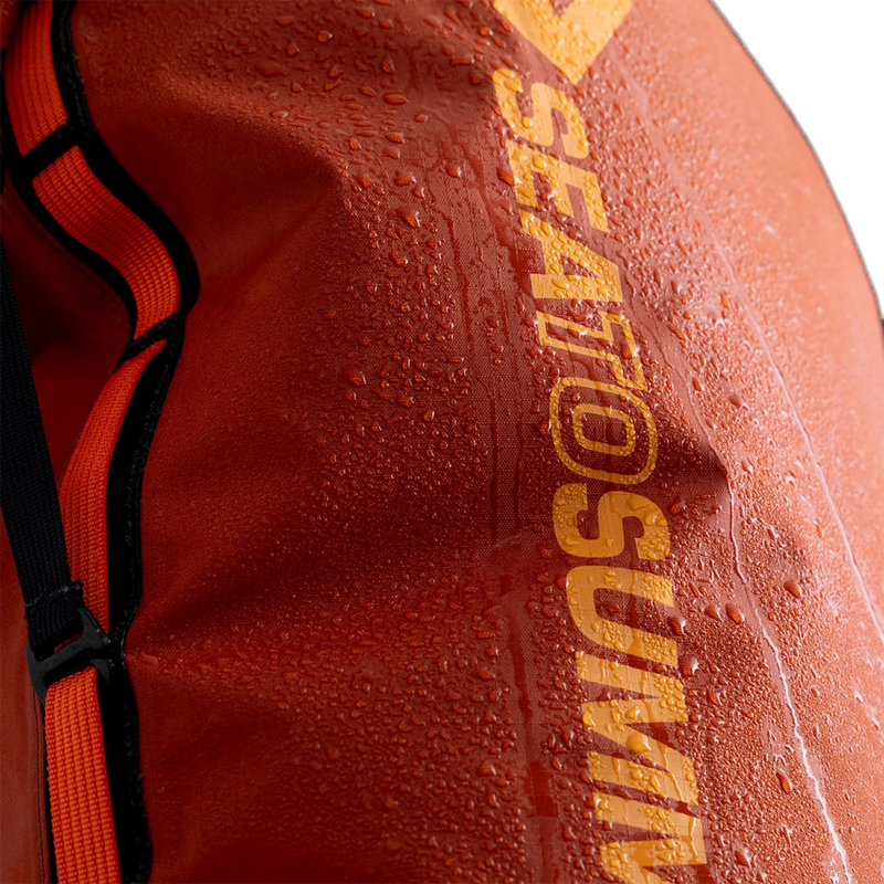 Big River Dry Backpack 50L, Sea to Summit Big River Dry Backpack 50L in Picante Red branding