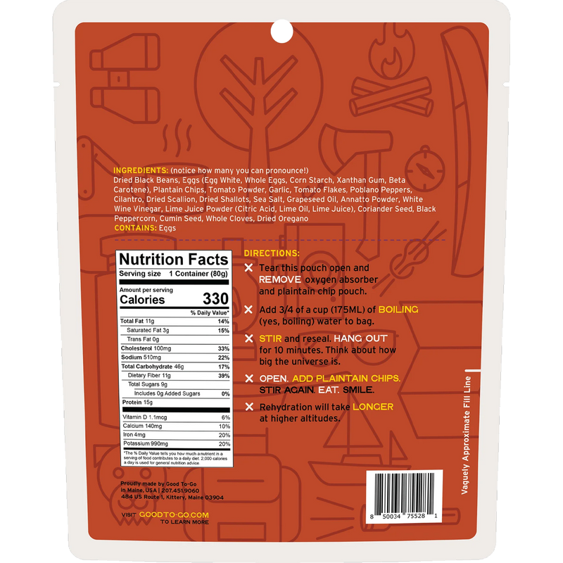 Ranchero Scramble (1 Serving), Good To-Go Ranchero Scramble (1 Serving) back of package